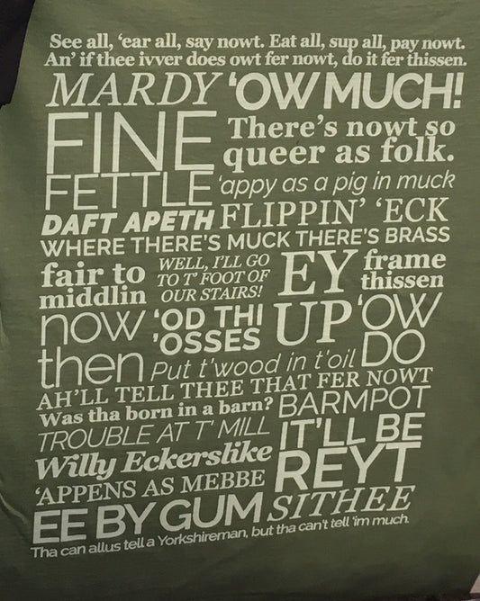 Sale Yorkshire Dialect T Shirt - Size Small Only