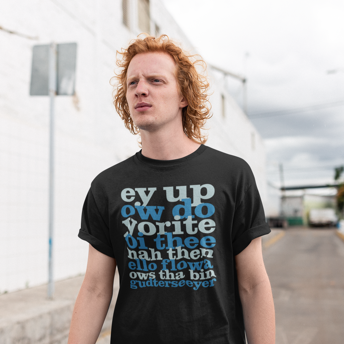 Ey Up Sithee Front and Back Print T-Shirt