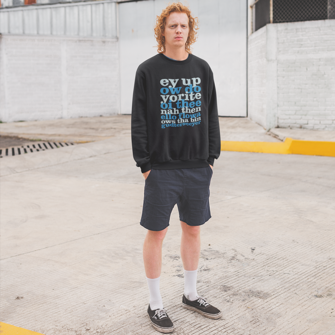 Ey Up Sithee Front and Back Print Sweater
