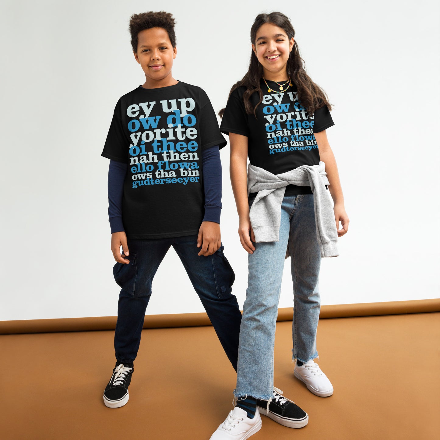 Ey Up Sithee Front and Back Print Kids T-Shirt
