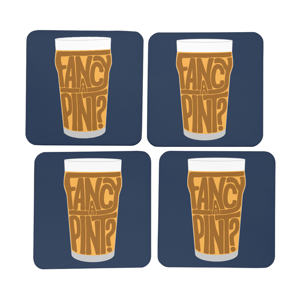 Set of Four Fancy a Pint Coasters