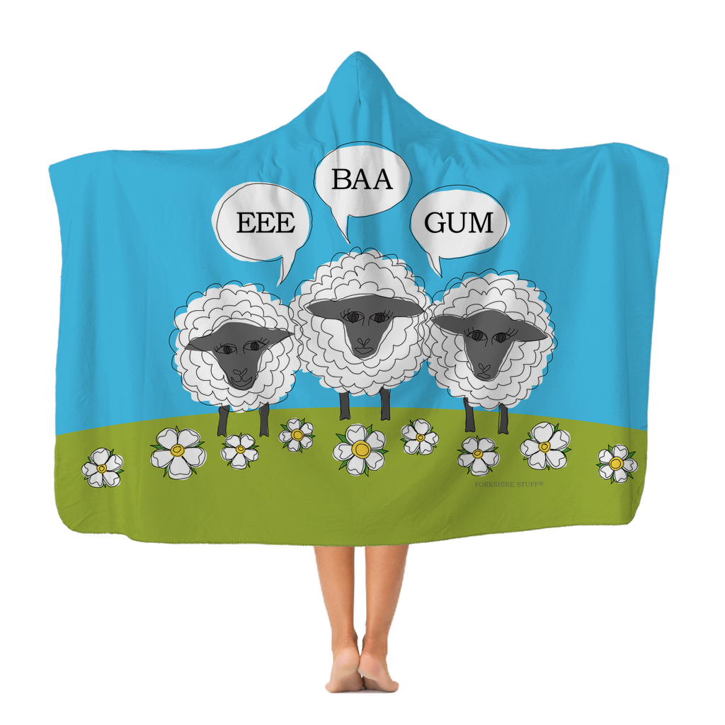 Yorkshire Sheep Fleece Lined Hooded Blanket