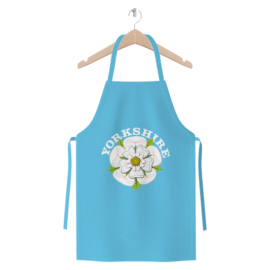 Yorkshire Stuff Cotton Apron with White Rose
