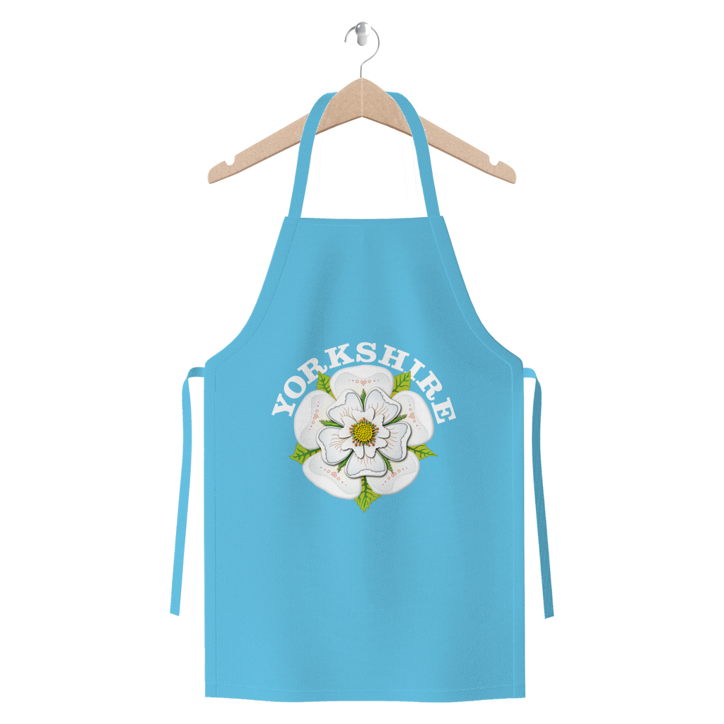 Yorkshire Stuff Cotton Apron with White Rose