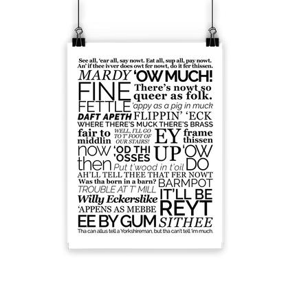Yorkshire Dialect Poster