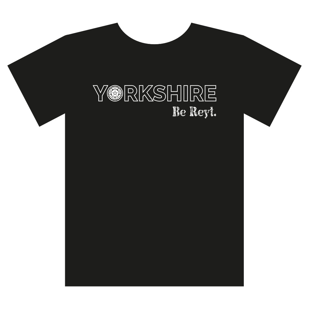 Yorkshire Stuff t-shirt, Yorkshire, be reyt, black and white