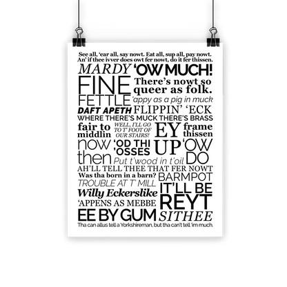 Yorkshire Dialect Poster