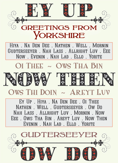 Greetings from Yorkshire Greetings Card