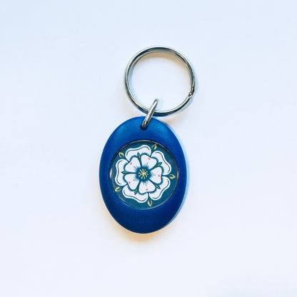 White Rose Keyring